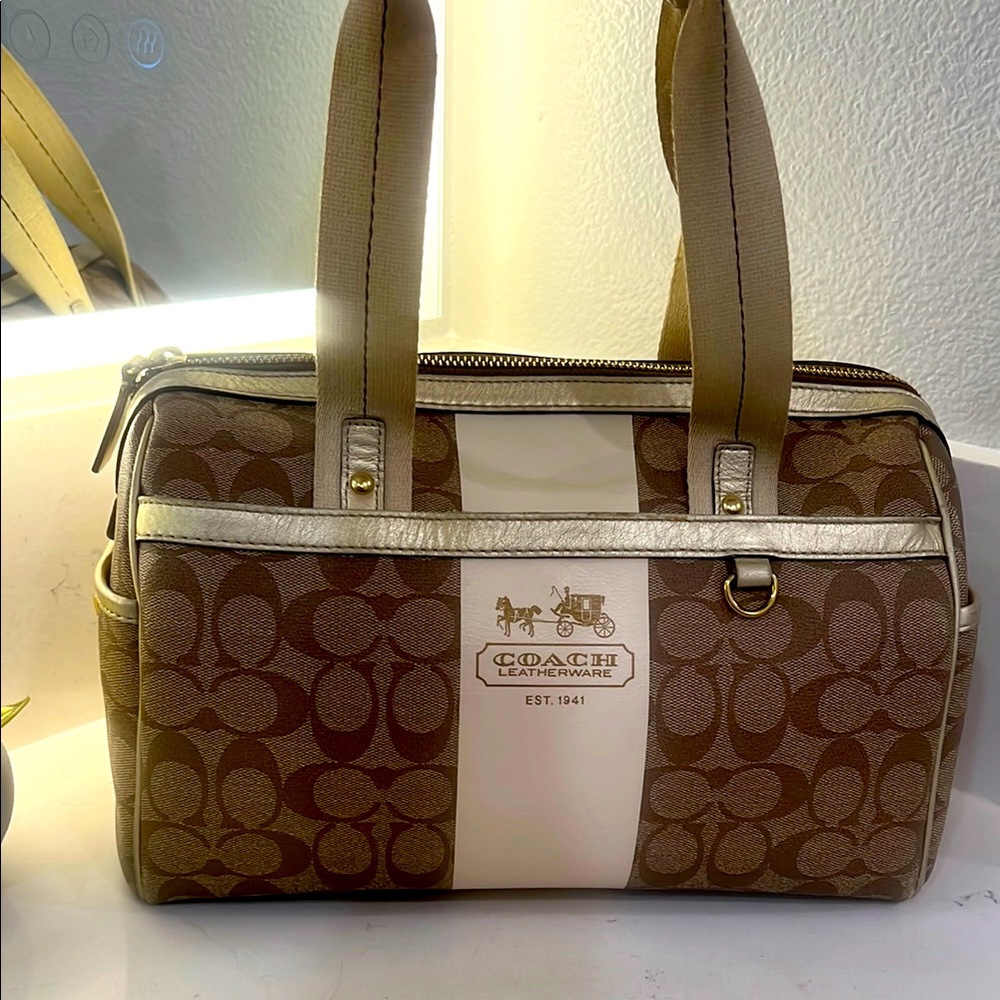 Coach Brown and Cream Satchel